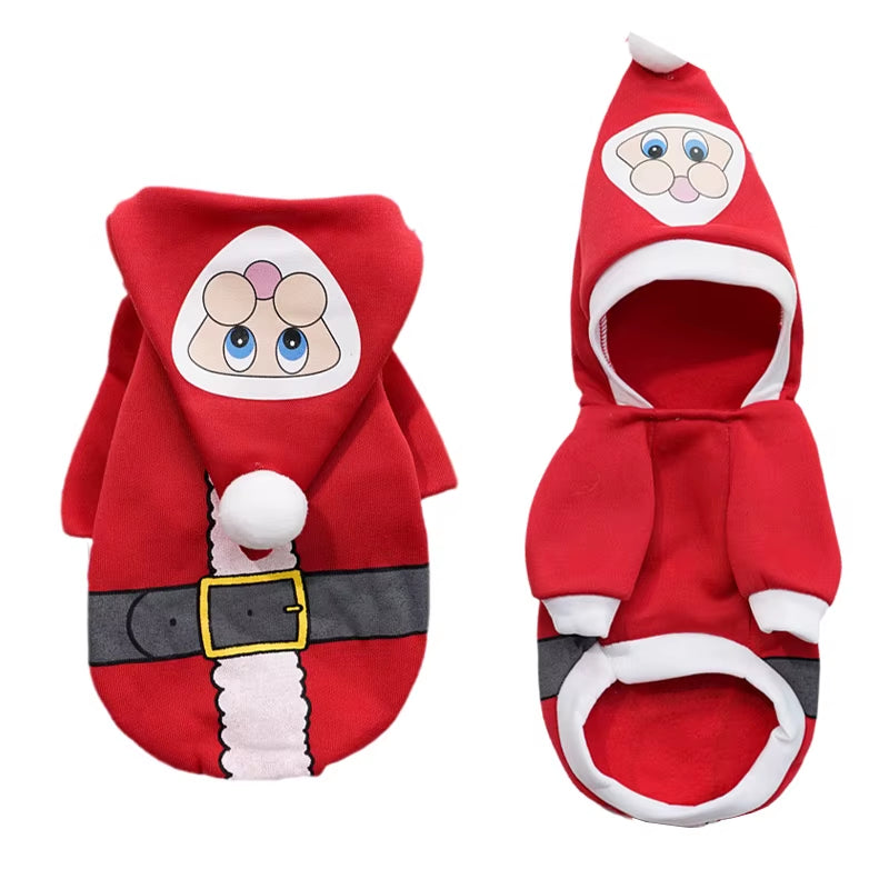 Christmas Sphynx Cat Hooded Sweater Winter Warm Pet Costume for Cats Gotas Katten Garfield Clothes Sweatshirt Mascotas Clothing
