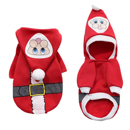 Christmas Sphynx Cat Hooded Sweater Winter Warm Pet Costume for Cats Gotas Katten Garfield Clothes Sweatshirt Mascotas Clothing