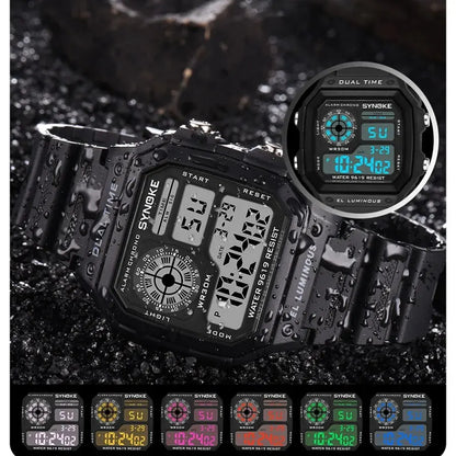 Digital Watches Men Sports Luminous Multifunction Waterproof Women Wristwatch Outdoor and Running Student Seven Lights