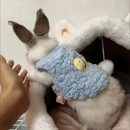 Winter Bunny Kitten Sweater Clothes Warm Velvet Small Animal Pullovers Rabbit Guinea Pig Chinchillas Jacket Mascotas Clothing