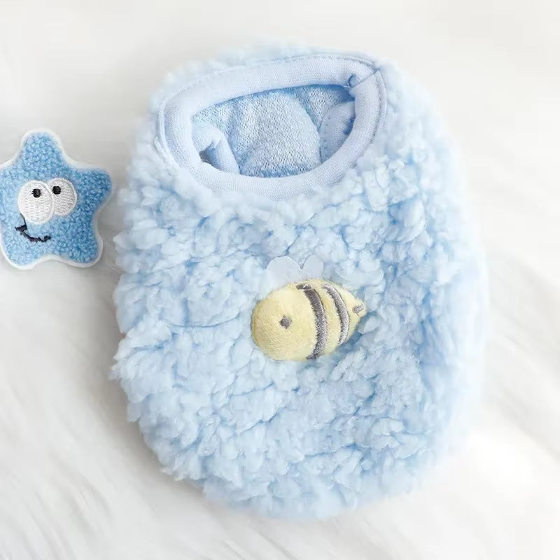 Winter Bunny Kitten Sweater Clothes Warm Velvet Small Animal Pullovers Rabbit Guinea Pig Chinchillas Jacket Mascotas Clothing