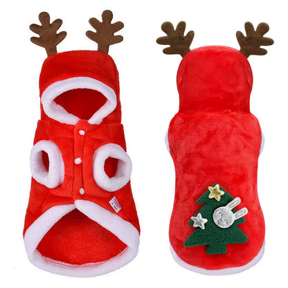 Christmas Sphynx Cat Hooded Sweater Winter Warm Pet Costume for Cats Gotas Katten Garfield Clothes Sweatshirt Mascotas Clothing